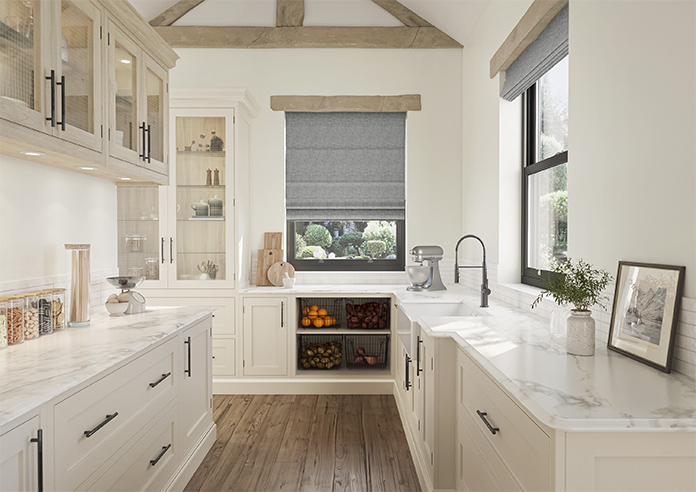 Melrose (Blackout), Cobblestone - Motorised Roman Blind - Image 8